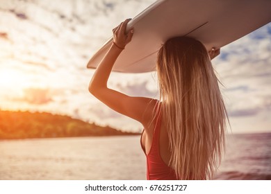 Blonde Surfer Girl Images Stock Photos Vectors Shutterstock