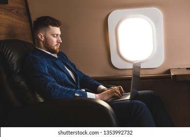 Senior Businessman Suit Flying Private Jet Stock Photo 1626834742 ...