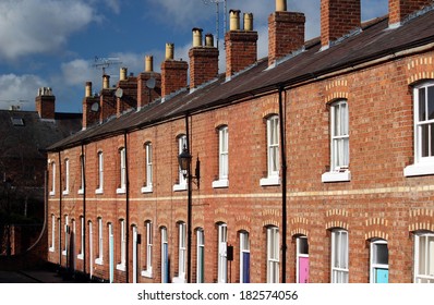 Attractive Terrace Of Red Brick Houses In Chester UK