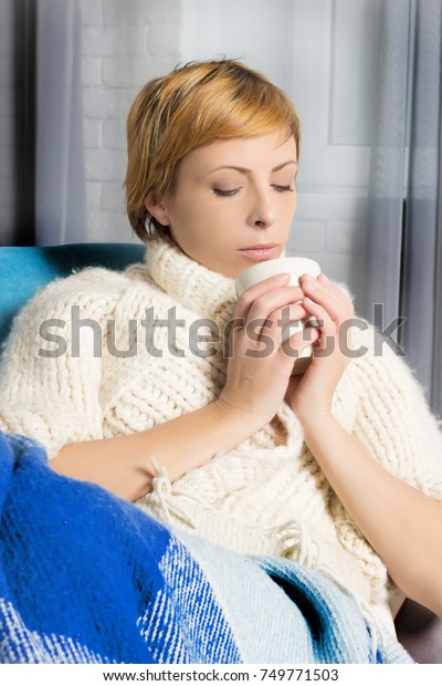 Attractive White Woman Short Hair Warm Royalty Free Stock Image