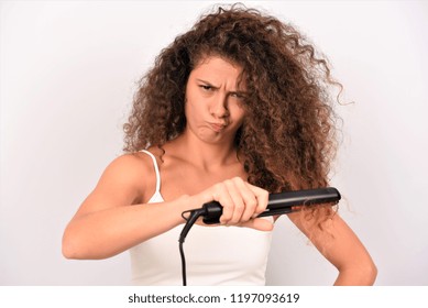 Straightening Curly Hair Stock Photos Images Photography