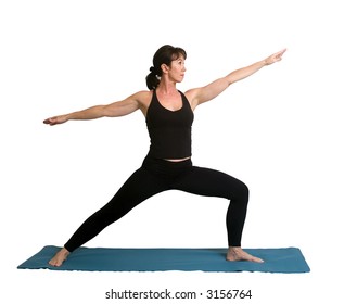 An attractive woman doing yoga
