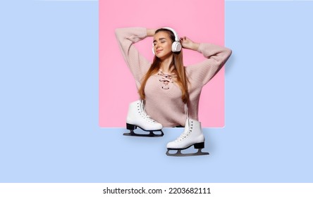 Attractive Woman Holding Ice Skates