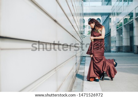 Similar – Young girl posing outdoor