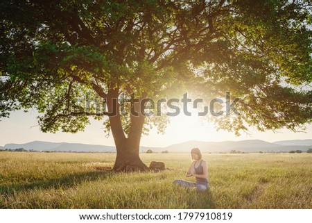 Similar – Image, Stock Photo enlightenment Sunrise