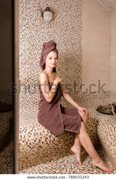 Attractive Woman Relaxing Hammam Turkish Steam Stock Photo Edit