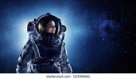 Attractive Woman In Spacesuit