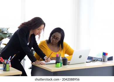 Attractive Young African American Business Woman Portrait Standing. Business Corporate Leadership Concept