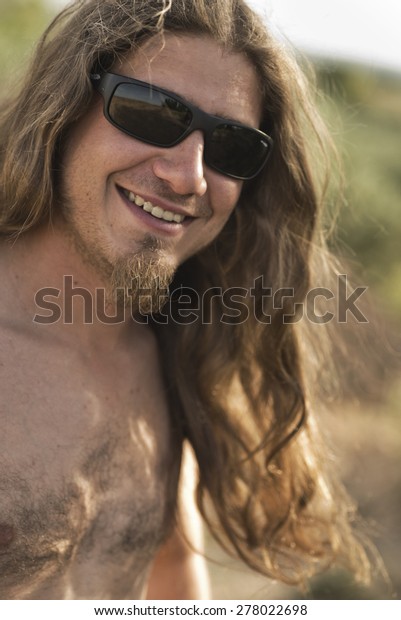 Attractive Young Blonde Man Long Hair Stock Photo Edit Now 278022698