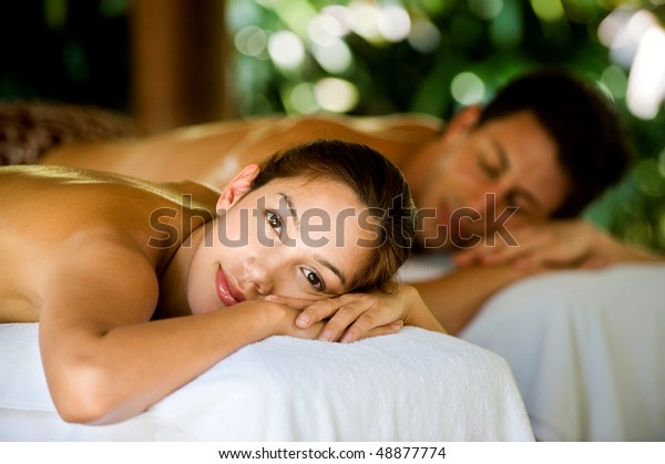 Attractive Young Couple Lying On Massage Stock Photo Edit Now 48877774