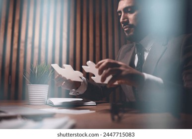 Attractive young guy is solving a problem
