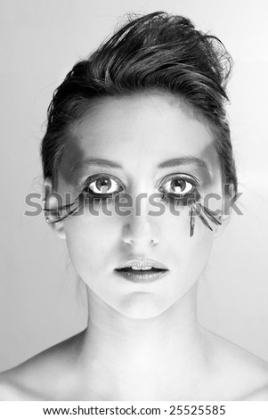 Similar – a girl looking at the camera face down