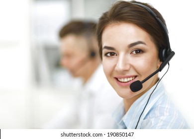 Attractive Young People Working In A Call Center