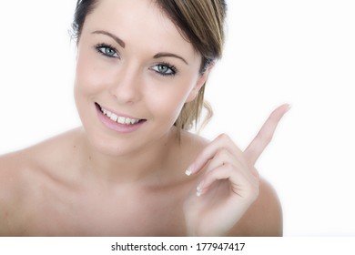 Attractive Young Woman Pointing