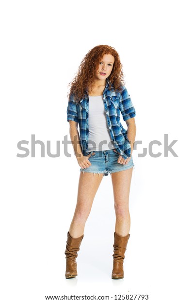 denim shorts and cowboy boots