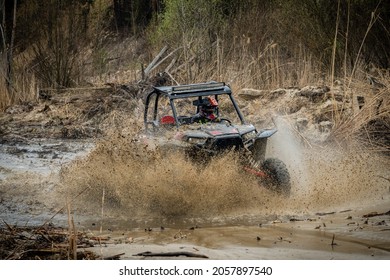 ATV, UTV, 4x4 Driving In Muddy Water