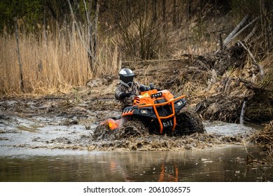 ATV, UTV, 4x4 Driving In Muddy Water