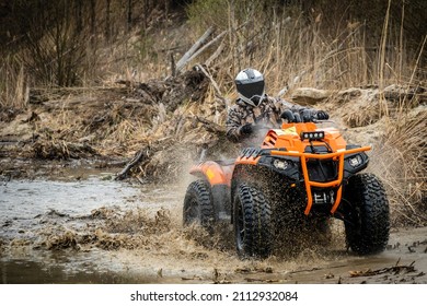 ATV UTV 4x4 Driving In Muddy Water