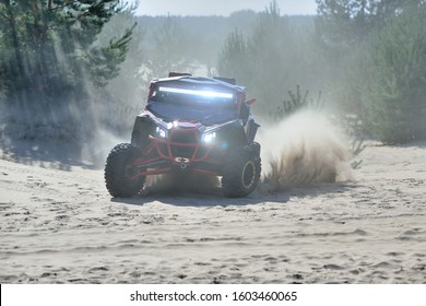 ATV And UTV Adventure. Buggy Extreme Riding In The Sand Dunes