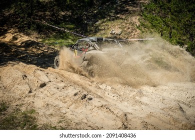 ATV And UTV Racing In Sand Track. Amateur Competitions. 4x4