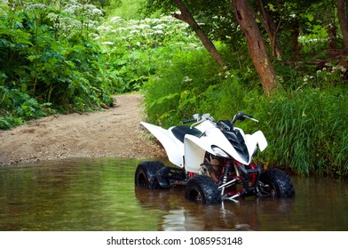 ATV Yamaha Raptor 350 Parked In Water