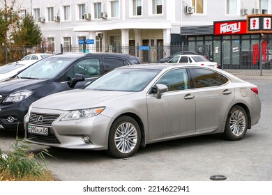 Atyrau, Kazakhstan - October 13, 2022: Luxury Sedan Lexus ES350 In The City Street.