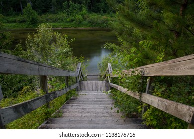 Au Sable River Lookout During Summer In Oscoda, Michigan