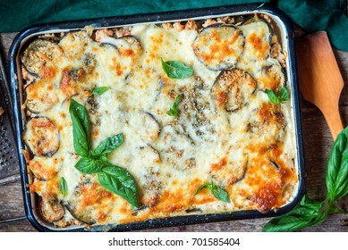 Aubergine Eggplant Bake With Meat Moussaka