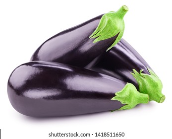 Aubergine eggplant isolated on white. Eggplant Clipping Path. Quality photo for your project. - Shutterstock ID 1418511650