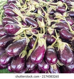 Aubergine, Fresh Aubergine In The Market, 