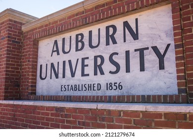 Auburn, AL - February 3, 2022 - Auburn University Campus Entrance