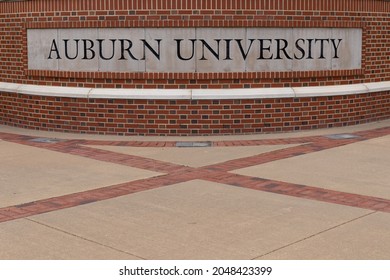 AUBURN ALABAMA, USA - June 18, 2020 - Auburn University Sign At Main Campus Entrance