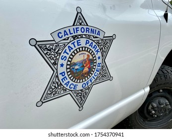 Auburn, CA - June 2, 2020: California State Park Peace Office Ranger Emblem On The Utility Vehicle They Use. 