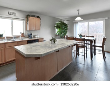 Auburn, WA / USA - April 21, 2019: Modern kitchen and dining room interior - Shutterstock ID 1382682206