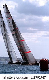 AUC - MARCH 1:Team Alinghi And Team NZ During The Americas Cup Of 2003 On March 01 2003 In Auckland New Zealand.It Was Contested Between Team NZ And The Winner Of The 2003 Louis Vuitton Cup Alinghi