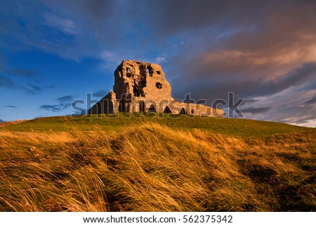 Auchindoun Castle, Dufftown, Moray, Scotland is a ruined 15th century tower fortress with historic connections to the Ogilvy and Gordon Clans, and the Jacobite Risings.