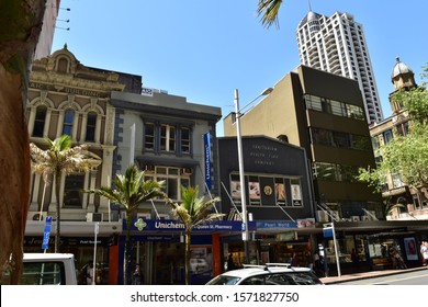 Auckland City, New Zealand - 11/15/2019: Queen Street Auckland City Centre