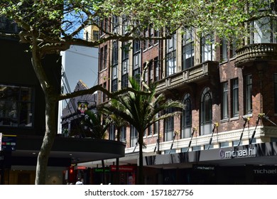 Auckland City, New Zealand - 11/15/2019: Queen Street Auckland City Centre