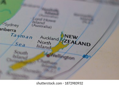 Auckland City In New Zealand On A Map