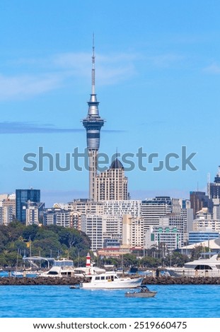 Auckland City from Okahu Bay Beach, Mission Bay Auckland, New Zealand During Morning Time