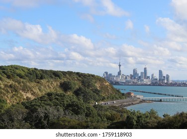 Auckland City Skyline From Bastion Point, Mission Bay, Auckland, NZ