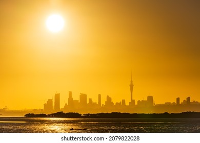 Auckland City Sunrise Cloudless Morning