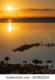 Auckland City Sunrise Cloudless Morning