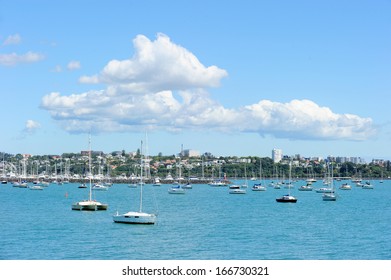 Auckland city viewed from the harbour, New Zealand - Shutterstock ID 166730321