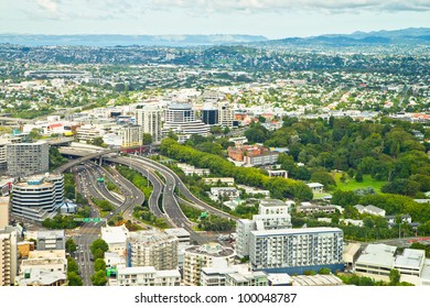 AUCKLAND  - FEB 21: City Panorama From Sky Tower.  Auckland Is Known As The 