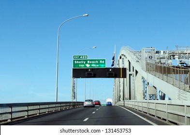 AUCKLAND - FEB 21:Traffic Over Auckland Harbour Bridge On February 21 2013 In Auckland, New Zealand. It's The Second-longest Road Bridge In New Zealand, And The Longest In The North Island.