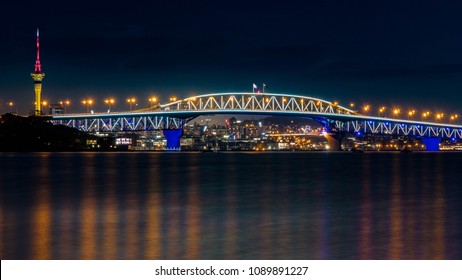 Auckland Harbour Bridge At Night