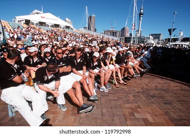 AUCKLAND - MARCH 1:Team NZ In The Americas Cup Final Ceremony Om March 01 2003 In Auckland New Zealand.It Was Contested Between Team NZ And The Winner Of The 2003 Louis Vuitton Cup Alinghi