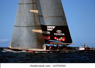 AUCKLAND - MARCH 1:Team NZ Sails It Yacht During The Americas Cup Of 2003 On March 01 2003 In Auckland New Zealand.It Was Contested Between Team NZ And The Winner Of The 2003 Louis Vuitton Cup Alinghi