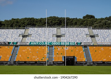 Auckland, New Zealand; 03 06 2019: Mount Smart Stadium. Empty Rugby Playing Field. Home Of The New Zealand Warriors Team.